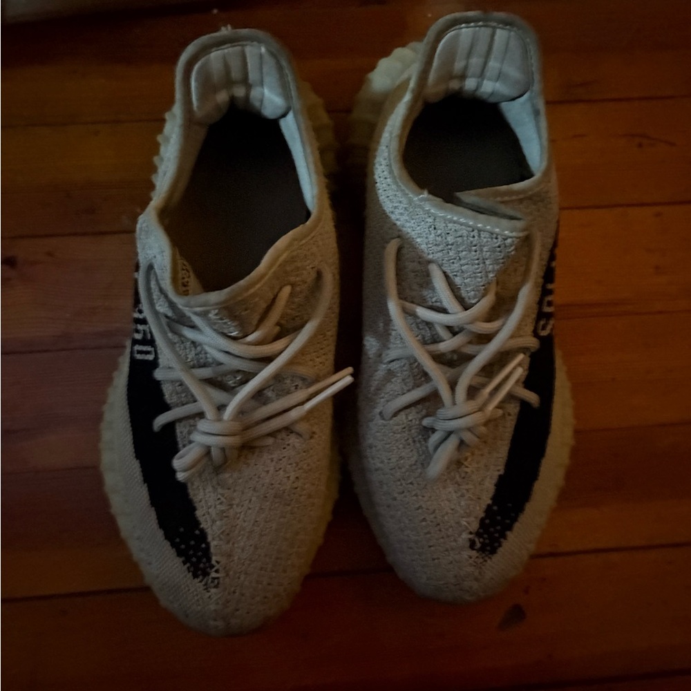 yeezy 350 Beige and Black Sneakers
